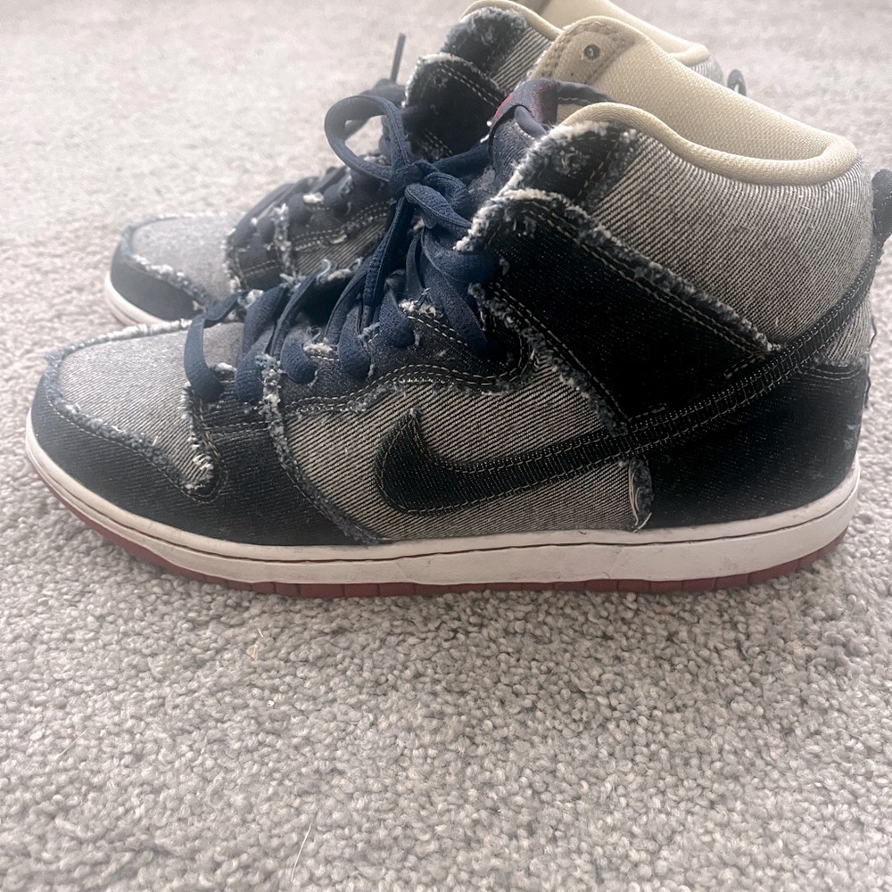 Nike SB Dunk High Hi Denim Reese Forbes Midnight Navy...